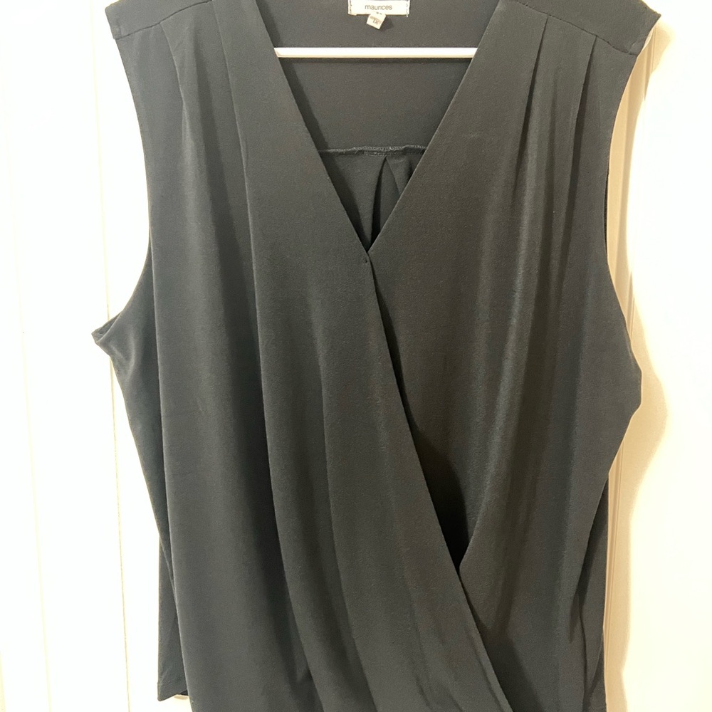Maurices Black Wrap Blouse with V-Neck
